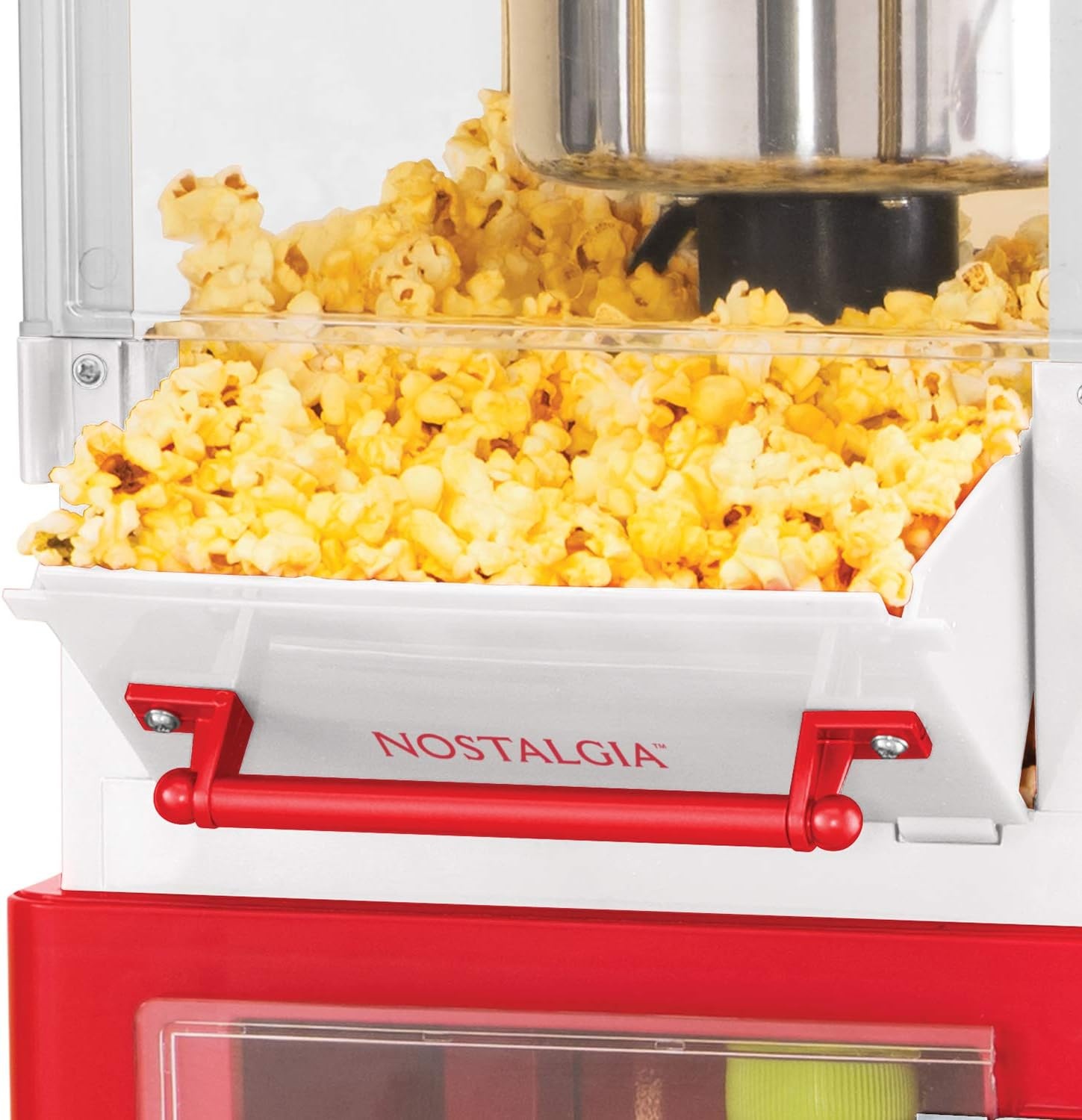 image:imageNostalgia Popcorn Maker Machine  Professional Cart With 25 Oz Kettle Makes Up to 10 Cups  Vintage Popcorn Machine Movie Theater Style  Red amp WhiteRed and White