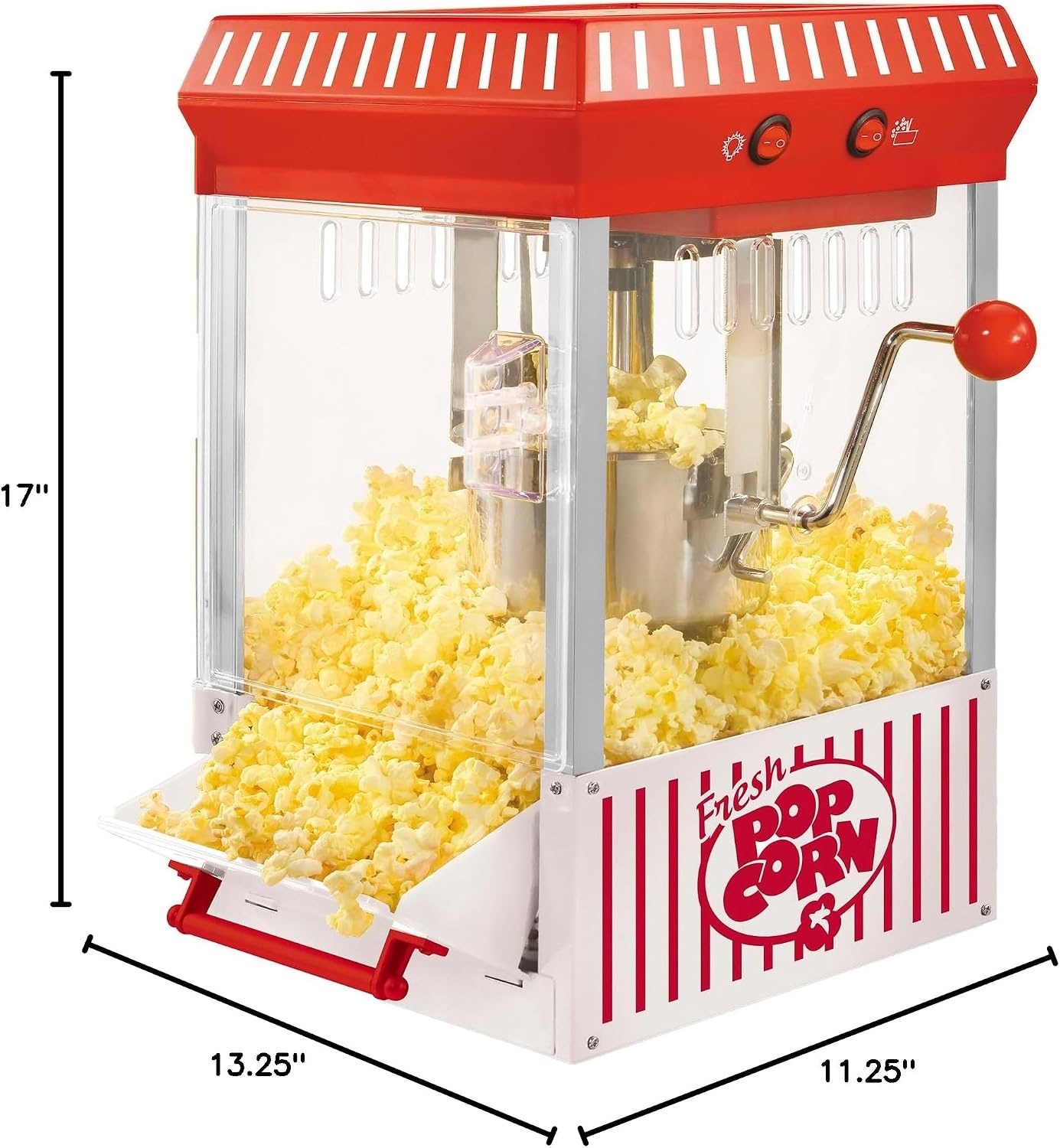 image:imageNostalgia Popcorn Maker Machine  Professional Cart With 25 Oz Kettle Makes Up to 10 Cups  Vintage Popcorn Machine Movie Theater Style  Red amp WhiteWhite and Red