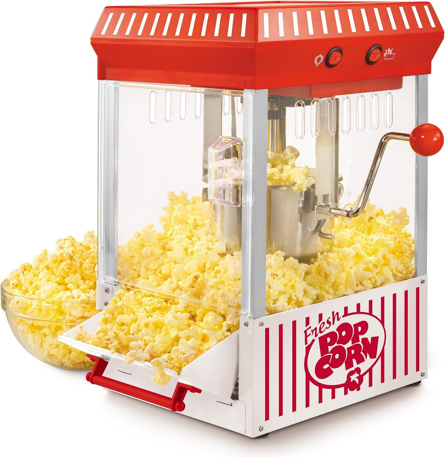 image:imageNostalgia Popcorn Maker Machine  Professional Cart With 25 Oz Kettle Makes Up to 10 Cups  Vintage Popcorn Machine Movie Theater Style  Red amp WhiteWhite and Red