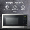 image:imageFarberware 07 Cu Ft Countertop Microwave Oven  700 Watts Power Auto Cook Settings Defrost Easy Clean and Child Safety Lock  BlackStainless Steel