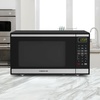 image:imageFarberware 07 Cu Ft Countertop Microwave Oven  700 Watts Power Auto Cook Settings Defrost Easy Clean and Child Safety Lock  BlackStainless Steel