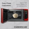 image:imageFarberware 07 Cu Ft Countertop Microwave Oven  700 Watts Power Auto Cook Settings Defrost Easy Clean and Child Safety Lock  WhiteRed