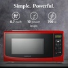 image:imageFarberware 07 Cu Ft Countertop Microwave Oven  700 Watts Power Auto Cook Settings Defrost Easy Clean and Child Safety Lock  WhiteRed