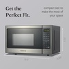 image:imageFarberware 07 Cu Ft Countertop Microwave Oven  700 Watts Power Auto Cook Settings Defrost Easy Clean and Child Safety Lock  WhiteStainless Steel