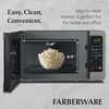 image:imageFarberware 07 Cu Ft Countertop Microwave Oven  700 Watts Power Auto Cook Settings Defrost Easy Clean and Child Safety Lock  WhiteStainless Steel