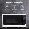 image:imageFarberware 07 Cu Ft Countertop Microwave Oven  700 Watts Power Auto Cook Settings Defrost Easy Clean and Child Safety Lock  WhiteWhite