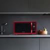 image:imageFarberware 11 Cu Ft Countertop Microwave Oven  1000 Watts Power Auto Cook Settings Defrost Easy Clean and Child Safety Lock  Stainless and BlackMetallic Red