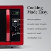 image:imageFarberware 11 Cu Ft Countertop Microwave Oven  1000 Watts Power Auto Cook Settings Defrost Easy Clean and Child Safety Lock  Stainless and BlackMetallic Red