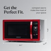 image:imageFarberware 11 Cu Ft Countertop Microwave Oven  1000 Watts Power Auto Cook Settings Defrost Easy Clean and Child Safety Lock  Stainless and BlackMetallic Red