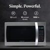 image:imageFarberware 11 Cu Ft Countertop Microwave Oven  1000 Watts Power Auto Cook Settings Defrost Easy Clean and Child Safety Lock  Stainless and BlackStainless Steel