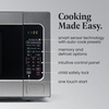 image:imageFarberware 11 Cu Ft Countertop Microwave Oven  1000 Watts Power Auto Cook Settings Defrost Easy Clean and Child Safety Lock  Stainless and BlackStainless Steel