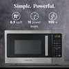 image:imageFarberware 11 Cu Ft Countertop Microwave Oven  1000 Watts Power Auto Cook Settings Defrost Easy Clean and Child Safety Lock  Stainless and BlackStainless Steel