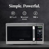 image:imageFarberware 11 Cu Ft Countertop Microwave Oven  1000 Watts Power Auto Cook Settings Defrost Easy Clean and Child Safety Lock  Stainless and BlackStainless Steel