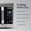 image:imageFarberware 11 Cu Ft Countertop Microwave Oven  1000 Watts Power Auto Cook Settings Defrost Easy Clean and Child Safety Lock  Stainless and BlackStainless Steel