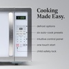 image:imageFarberware 11 Cu Ft Countertop Microwave Oven  1000 Watts Power Auto Cook Settings Defrost Easy Clean and Child Safety Lock  Stainless and BlackWhite Platinum