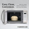 image:imageFarberware 11 Cu Ft Countertop Microwave Oven  1000 Watts Power Auto Cook Settings Defrost Easy Clean and Child Safety Lock  Stainless and BlackWhite Platinum