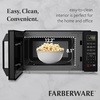image:imageFarberware 13 Cu Ft Countertop Microwave Oven  1100 Watts Power Auto Cook Settings Defrost Easy Clean and Child Safety Lock  StainlessBlack