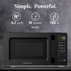 image:imageFarberware 13 Cu Ft Countertop Microwave Oven  1100 Watts Power Auto Cook Settings Defrost Easy Clean and Child Safety Lock  StainlessBlack
