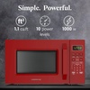image:imageFarberware 13 Cu Ft Countertop Microwave Oven  1100 Watts Power Auto Cook Settings Defrost Easy Clean and Child Safety Lock  StainlessRed