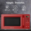 image:imageFarberware 13 Cu Ft Countertop Microwave Oven  1100 Watts Power Auto Cook Settings Defrost Easy Clean and Child Safety Lock  StainlessRed