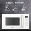 image:imageFarberware 13 Cu Ft Countertop Microwave Oven  1100 Watts Power Auto Cook Settings Defrost Easy Clean and Child Safety Lock  StainlessWhite