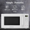 image:imageFarberware 13 Cu Ft Countertop Microwave Oven  1100 Watts Power Auto Cook Settings Defrost Easy Clean and Child Safety Lock  StainlessWhite
