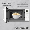 image:imageFarberware 13 Cu Ft Countertop Microwave Oven  1100 Watts Power Auto Cook Settings Defrost Easy Clean and Child Safety Lock  StainlessWhite