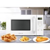 image:imageFarberware 13 Cu Ft Countertop Microwave Oven  1100 Watts Power Auto Cook Settings Defrost Easy Clean and Child Safety Lock  StainlessWhite