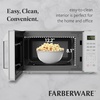 image:imageFarberware 13 Cu Ft Countertop Microwave Oven  1100 Watts Power Auto Cook Settings Defrost Easy Clean and Child Safety Lock  StainlessWhite