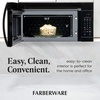 image:imageFarberware 17 Cu Ft OvertheRange Microwave Oven  1000 Watts Power Auto Cook Settings Defrost Easy Clean and Child Safety Lock  StainlessBlack