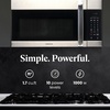 image:imageFarberware 17 Cu Ft OvertheRange Microwave Oven  1000 Watts Power Auto Cook Settings Defrost Easy Clean and Child Safety Lock  StainlessStainless Steel
