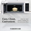 image:imageFarberware 17 Cu Ft OvertheRange Microwave Oven  1000 Watts Power Auto Cook Settings Defrost Easy Clean and Child Safety Lock  StainlessWhite