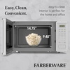 image:imageFarberware Countertop Microwave 900 Watts 09 cu ft  Microwave Oven With LED Lighting and Child Lock  Perfect for Apartments and Dorms  Easy Clean Brushed Stainless SteelWhite