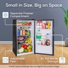 image:imageIgloo 26 CuFt Mini Fridge with Freezer Single Door Compact Refrigerator with Glass Shelves for Homes Dorms amp Offices Keep Snacks Drinks amp Frozen Foods Cool with Temperature Control Fridge WhiteBlack