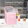 image:imageIgloo Portable Ice Maker with Scoop  Ice Maker with LED Control Panel amp 15 Quart Water Tank  Stainless Ice Cube Maker Produces 26 Lbs of Ice in 24 Hours with 9 Large or Small Cubes in 7 MinutesPink