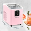 image:imageIgloo Portable Ice Maker with Scoop  Ice Maker with LED Control Panel amp 15 Quart Water Tank  Stainless Ice Cube Maker Produces 26 Lbs of Ice in 24 Hours with 9 Large or Small Cubes in 7 MinutesPink