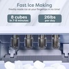 image:imageIgloo Portable Ice Maker with Scoop  Ice Maker with LED Control Panel amp 15 Quart Water Tank  Stainless Ice Cube Maker Produces 26 Lbs of Ice in 24 Hours with 9 Large or Small Cubes in 7 MinutesAqua