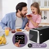 image:imageInspirex Touch Screen Toaster  2 Slice ExtraWide Slots  5 Bread Type and 6 Browning Levels  Defrost Reheat Favorite Single Slot Settings  Stainless SteelBlack