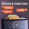 image:imageInspirex Touch Screen Toaster  2 Slice ExtraWide Slots  5 Bread Type and 6 Browning Levels  Defrost Reheat Favorite Single Slot Settings  Stainless SteelBlack