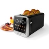 image:imageInspirex Touch Screen Toaster  2 Slice ExtraWide Slots  5 Bread Type and 6 Browning Levels  Defrost Reheat Favorite Single Slot Settings  Stainless SteelBlack