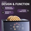 image:imageInspirex Touch Screen Toaster  2 Slice ExtraWide Slots  5 Bread Type and 6 Browning Levels  Defrost Reheat Favorite Single Slot Settings  Stainless SteelStainless Steel