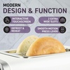 image:imageInspirex Touch Screen Toaster  2 Slice ExtraWide Slots  5 Bread Type and 6 Browning Levels  Defrost Reheat Favorite Single Slot Settings  Stainless SteelWhite