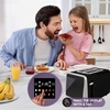 image:imageInspirex Touch Screen Toaster  2 Slice ExtraWide Slots  5 Bread Type and 6 Browning Levels  Defrost Reheat Favorite Single Slot Settings  Stainless SteelBlack