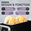 image:imageInspirex Touch Screen Toaster  2 Slice ExtraWide Slots  5 Bread Type and 6 Browning Levels  Defrost Reheat Favorite Single Slot Settings  Stainless SteelBlack