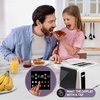 image:imageInspirex Touch Screen Toaster  2 Slice ExtraWide Slots  5 Bread Type and 6 Browning Levels  Defrost Reheat Favorite Single Slot Settings  Stainless SteelWhite