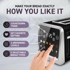 image:imageInspirex Touch Screen Toaster  2 Slice ExtraWide Slots  5 Bread Type and 6 Browning Levels  Defrost Reheat Favorite Single Slot Settings  Stainless SteelBlack