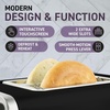 image:imageInspirex Touch Screen Toaster  2 Slice ExtraWide Slots  5 Bread Type and 6 Browning Levels  Defrost Reheat Favorite Single Slot Settings  Stainless SteelBlack