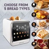 image:imageInspirex Touch Screen Toaster  2 Slice ExtraWide Slots  5 Bread Type and 6 Browning Levels  Defrost Reheat Favorite Single Slot Settings  Stainless SteelWhite