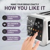 image:imageInspirex Touch Screen Toaster  2 Slice ExtraWide Slots  5 Bread Type and 6 Browning Levels  Defrost Reheat Favorite Single Slot Settings  Stainless SteelWhite