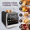image:imageInspirex Touch Screen Toaster  2 Slice ExtraWide Slots  5 Bread Type and 6 Browning Levels  Defrost Reheat Favorite Single Slot Settings  Stainless SteelBlack